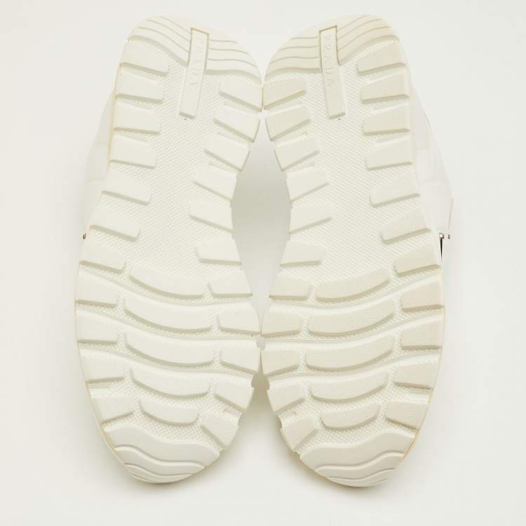 مملوكة مسبقًا Prada Prax 01 Size 41.5 White Leather and Nylon Low Top Sneakers