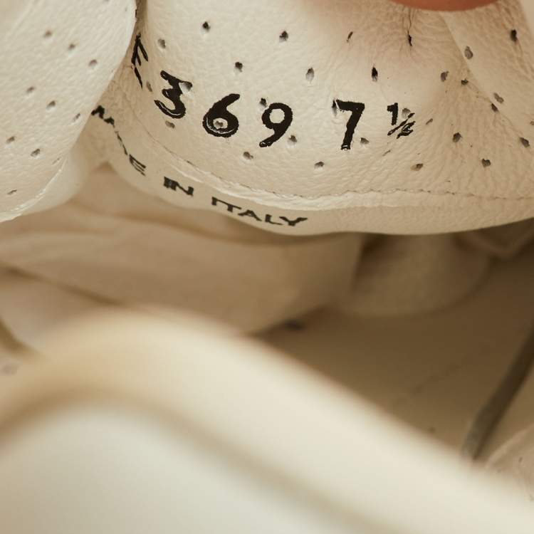 مملوكة مسبقًا Prada Prax 01 Size 41.5 White Leather and Nylon Low Top Sneakers