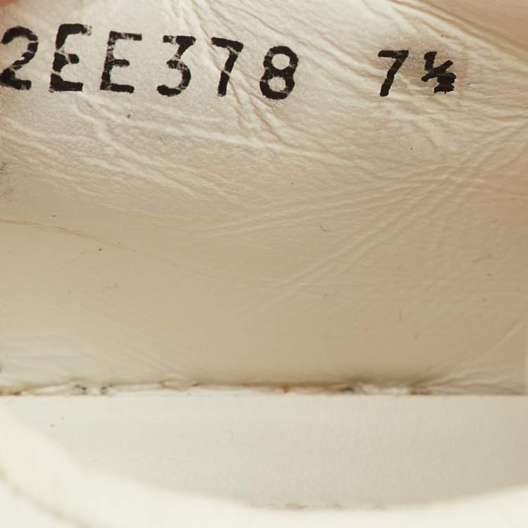 Pre Owned Prada Size 41.5 White Leather Low Top Sneakers