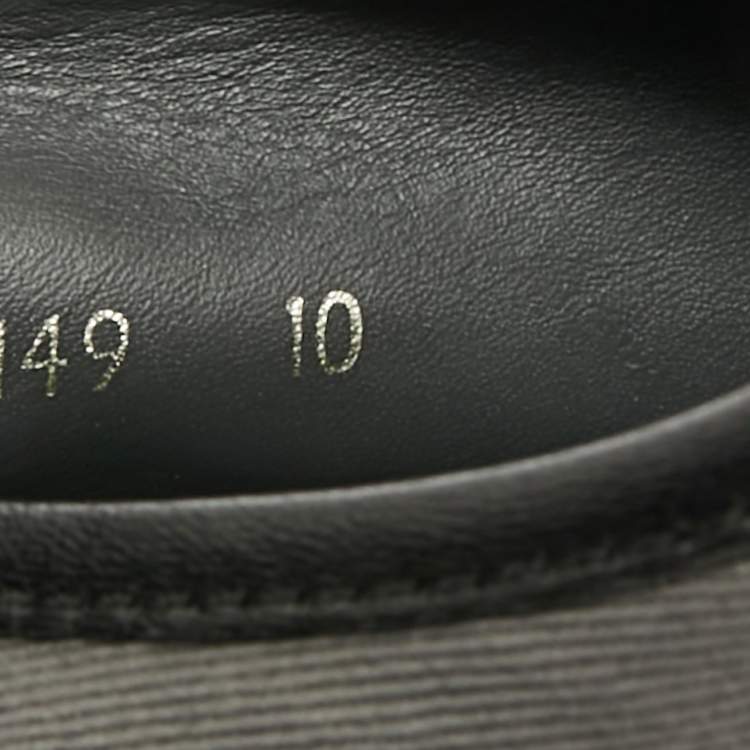 Pre Owned Prada Size 44 Grey Canvas and Rubber Lace Up Sneakers