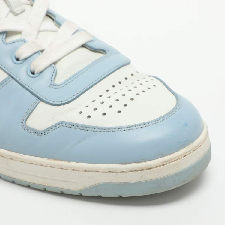 Pre Owned Prada Downtown Size 44 Blue Leather Low Top Sneakers