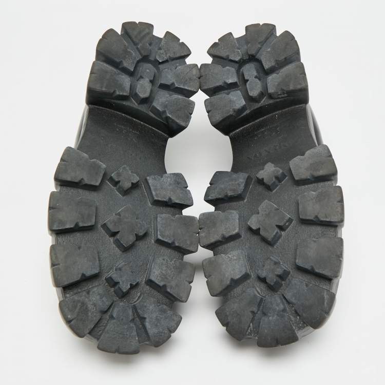 Pre Owned Prada Monolith Chunky Size 42 Black Leather Loafers