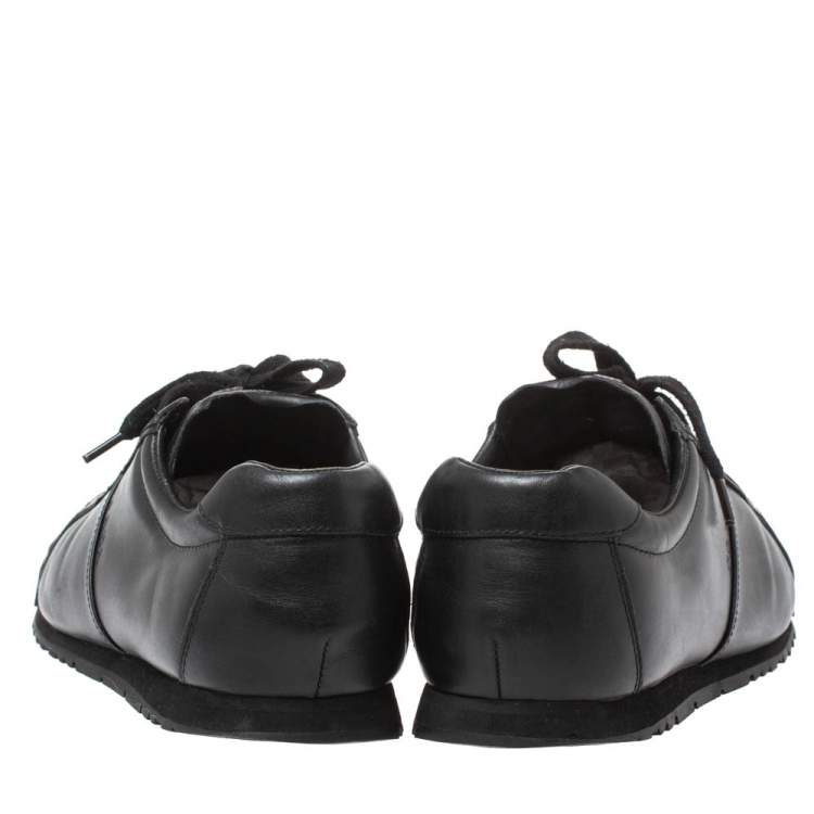 Pre Owned Prada Sports Black Leather Lace Low Top Sneakers Size 42