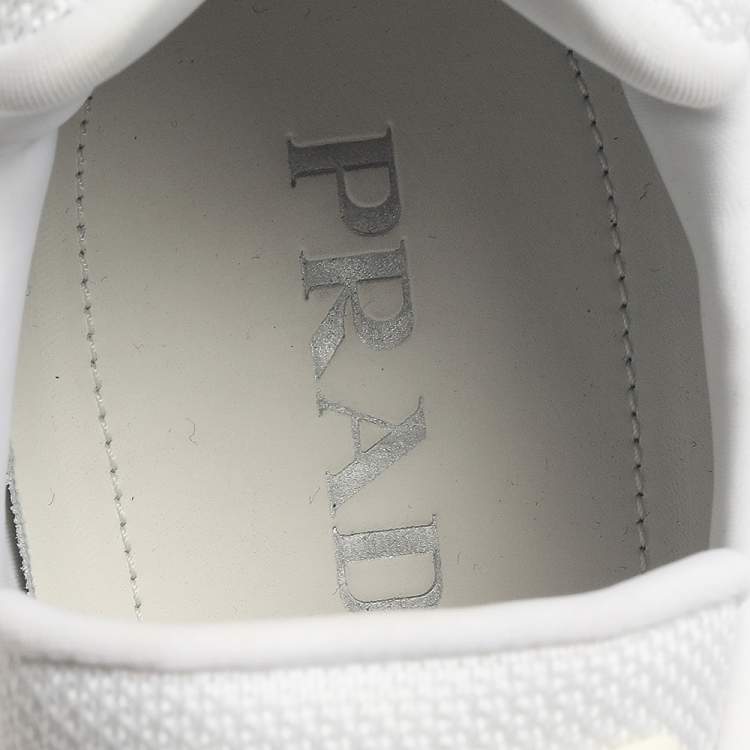 Pre Owned Prada White Mesh And Rubber Cloudbust Thunder Low Top Sneakers Size 45.5