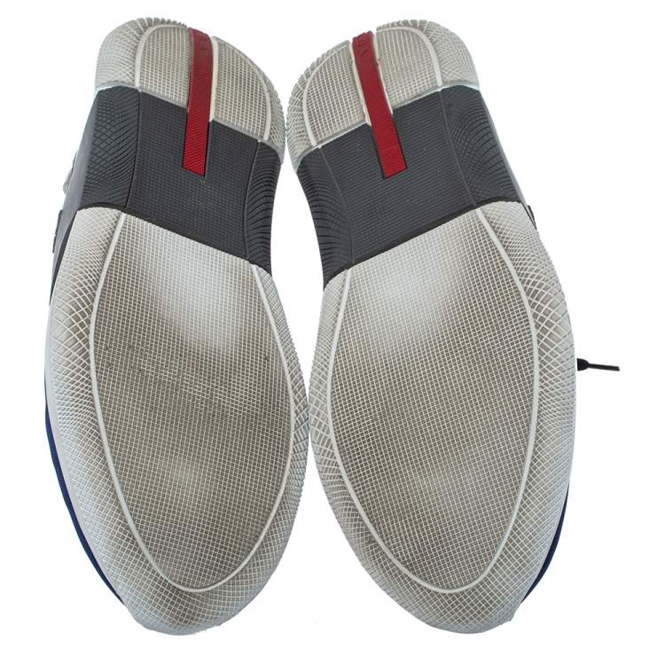 Pre Owned Prada Multicolor Nylon and Leather Low Top Sneakers Size 44