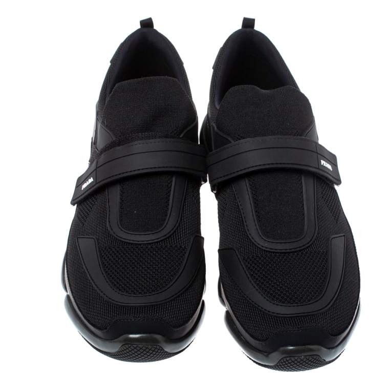 Pre Owned Prada Black Mesh and Rubber Cloudbust Sneakers Size 45