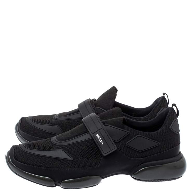 Pre Owned Prada Black Mesh and Rubber Cloudbust Sneakers Size 45