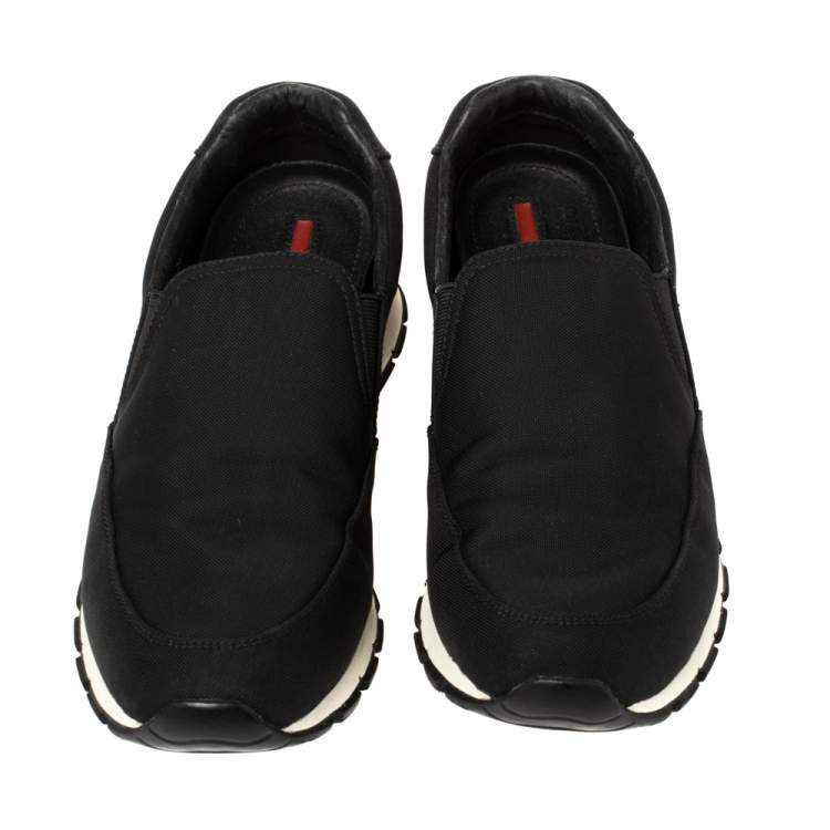 Pre Owned Prada Sport Black Canvas Slip On Sneakers Size 41