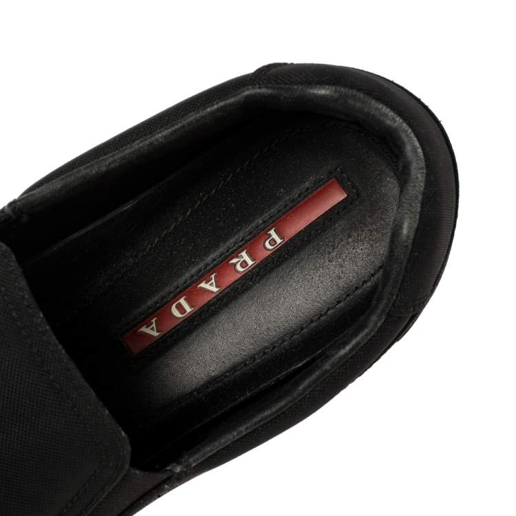 Pre Owned Prada Sport Black Canvas Slip On Sneakers Size 41