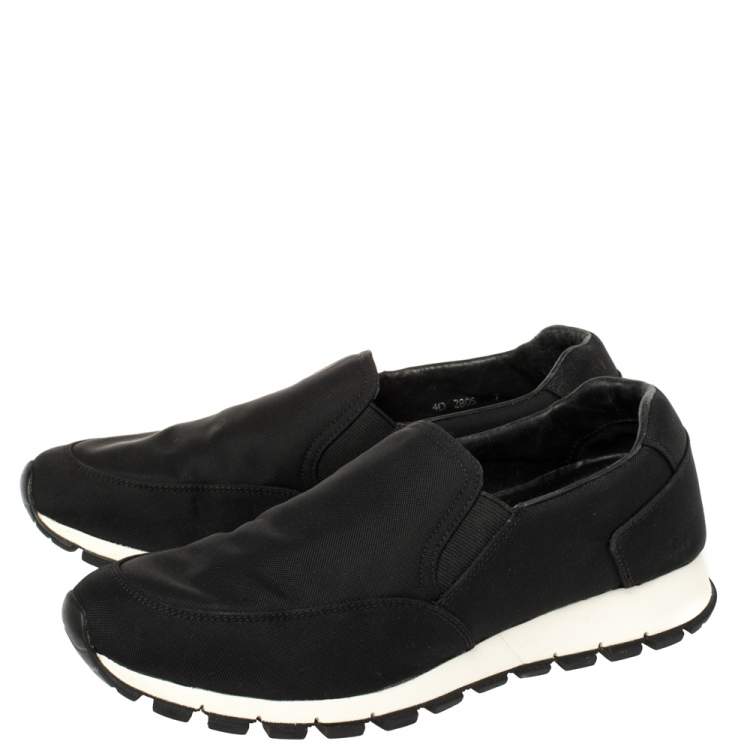Pre Owned Prada Sport Black Canvas Slip On Sneakers Size 41