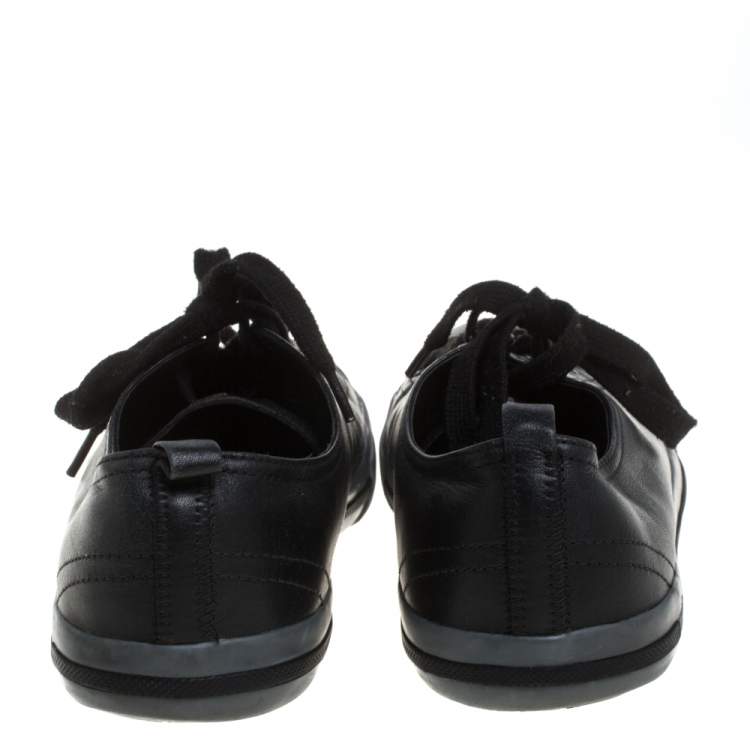 Pre Owned Prada Sports Black Leather Lace Up Sneakers Size 41