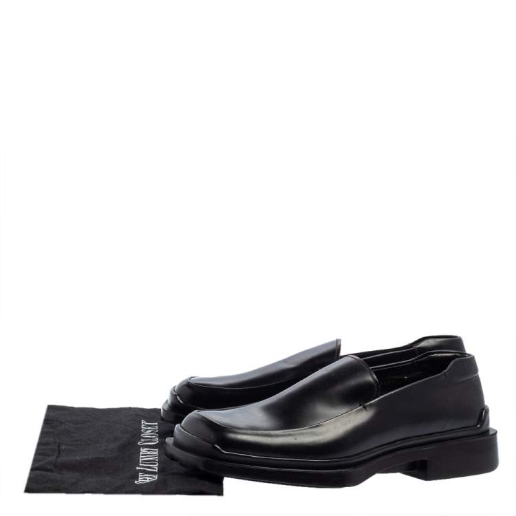 Pre Owned Prada Black Leather Platform Loafers Size 42