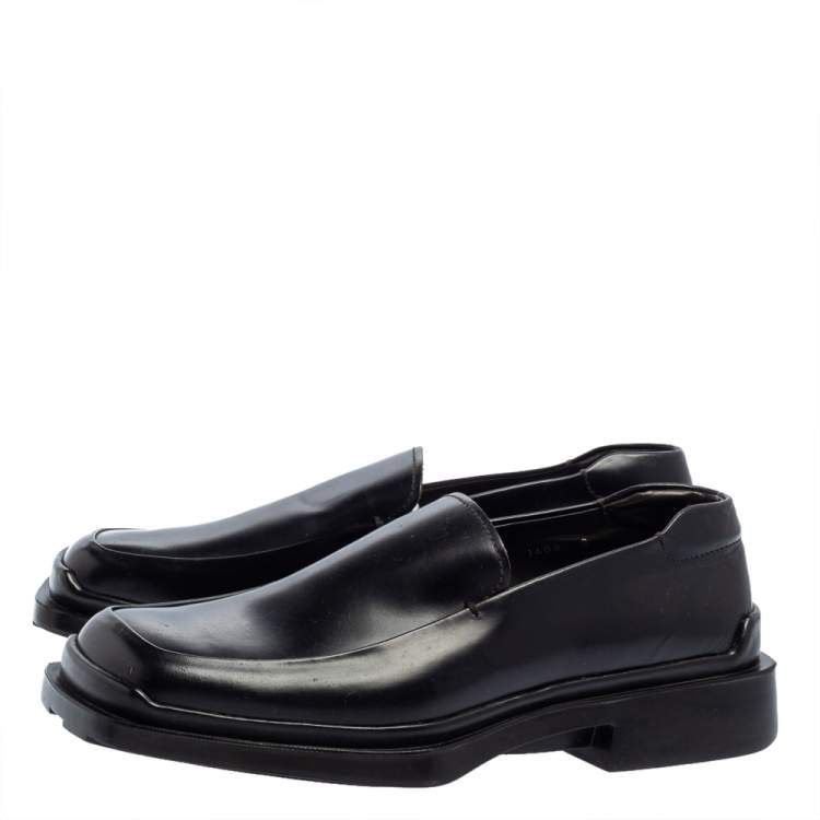 Pre Owned Prada Black Leather Platform Loafers Size 42