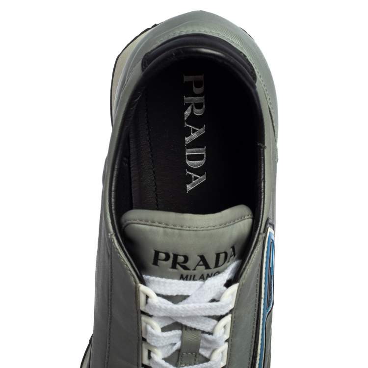 Pre Owned Prada Grey Nylon Low Top Sneakers Size 41