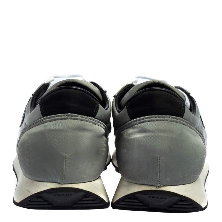 Pre Owned Prada Grey Nylon Low Top Sneakers Size 41