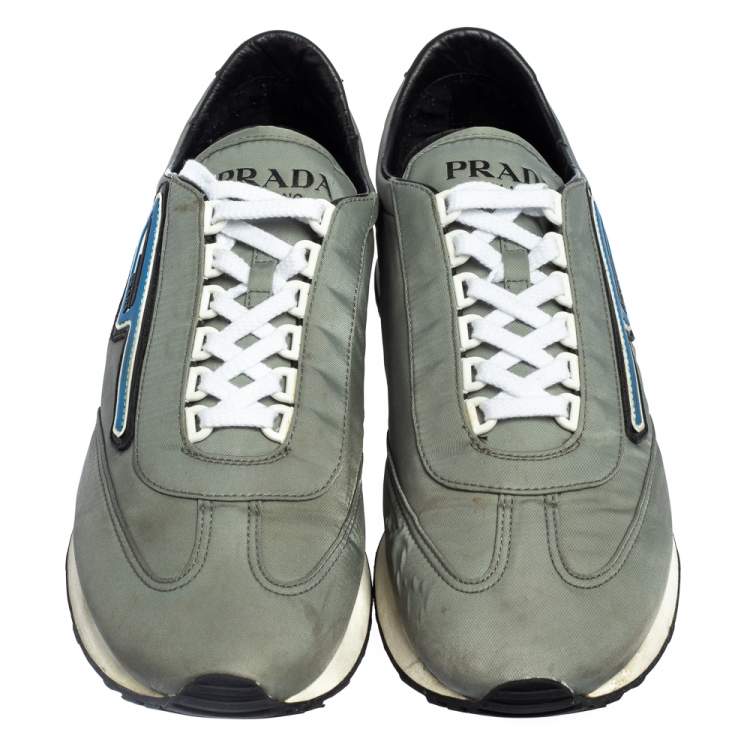 Pre Owned Prada Grey Nylon Low Top Sneakers Size 41