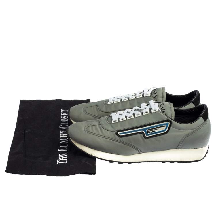 Pre Owned Prada Grey Nylon Low Top Sneakers Size 41