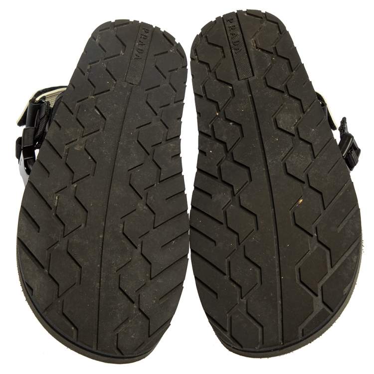 Pre Owned Prada Multicolour Fabric Teva Ankle Strap Flat Sandals Size 41