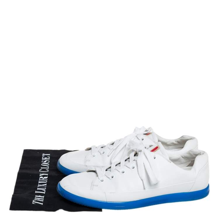 Pre Owned Prada Sport White Leather Low Top Sneakers Size 42