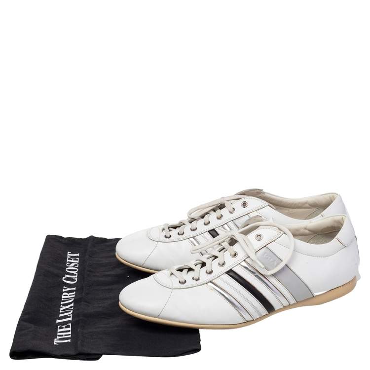 Pre Owned Prada White Leather Low Top Sneakers Size 44