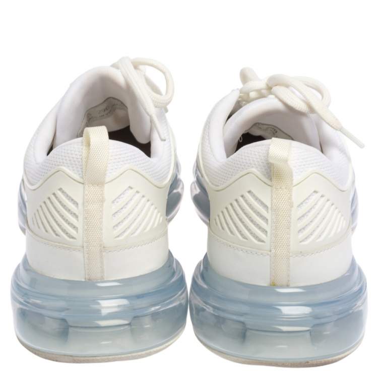 Pre Owned Prada White Knit Fabric And Rubber Cloudbust Air Low Top Sneakers Size 39.5