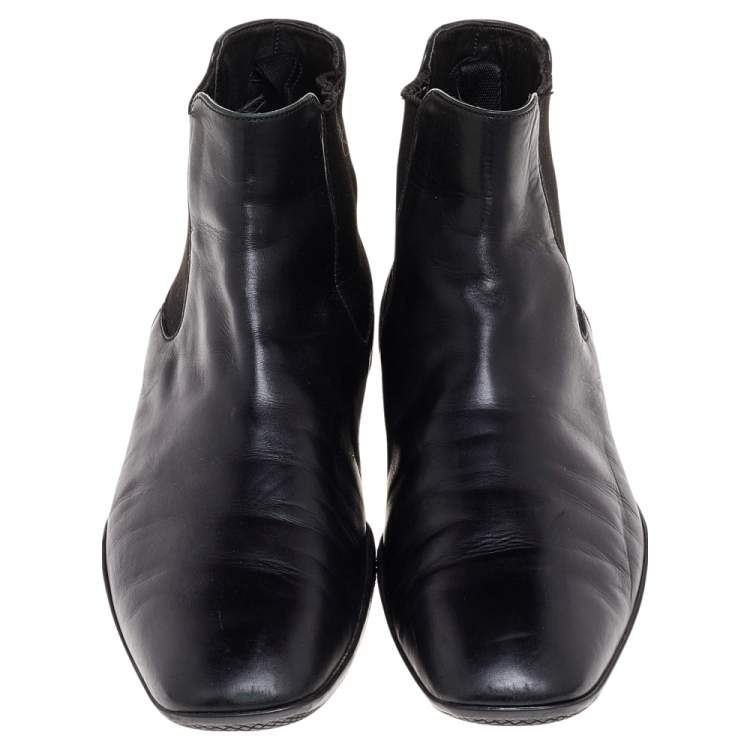Pre Owned Prada Black Leather Chelsea Boots Size 41.5