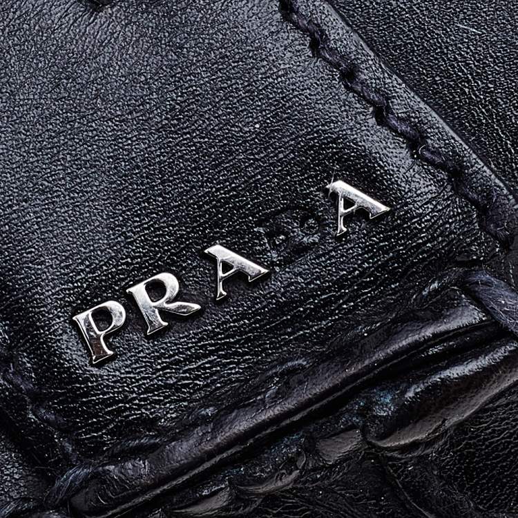 مملوكة مسبقًا Prada Black Leather Penny Slip On Loafers Size 45