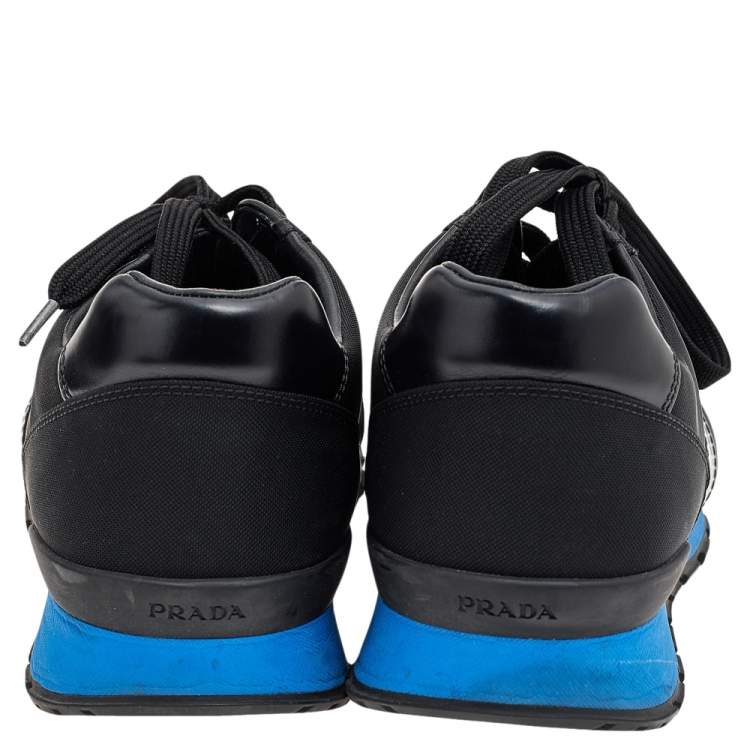 Pre Owned Prada Sport Black Nylon And Leather Low Top Sneakers Size 43 2/3