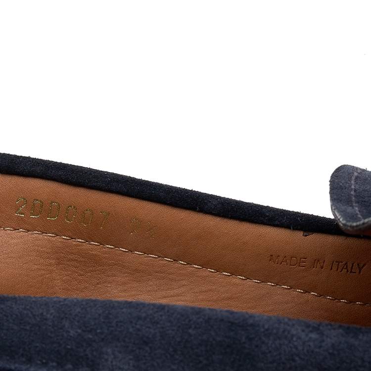 Pre Owned Prada Navy Blue Suede Slip On Loafers Size 43.5