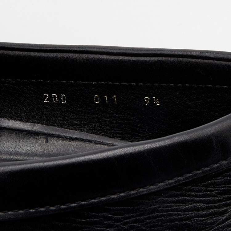 Pre Owned Prada Black Leather Slip On Loafers Size 43.5