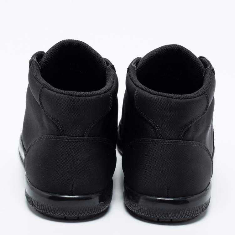 Pre Owned Prada Black Canvas High Top Sneakers Size 41 