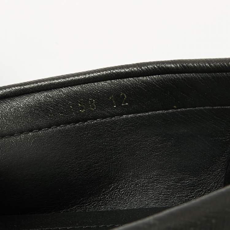 Pre Owned Prada Black Saffiano Leather Slip On Loafers Size 46