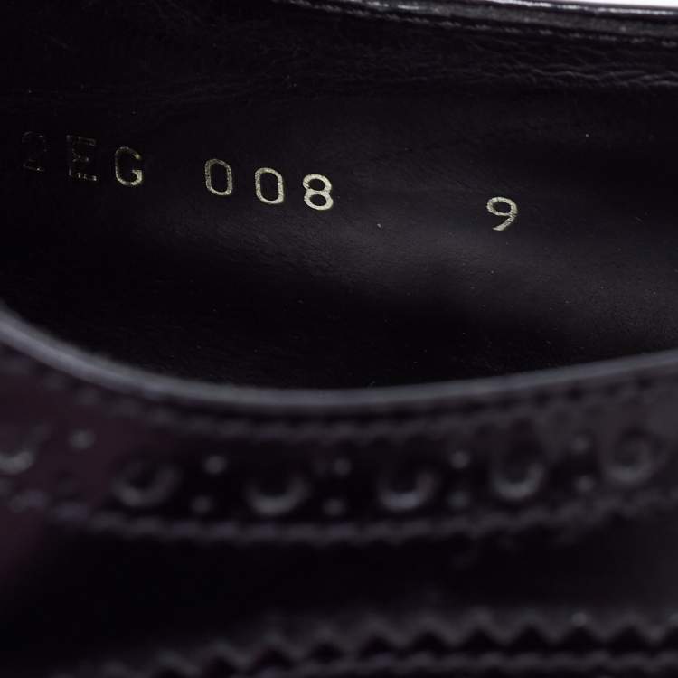 Pre Owned Prada Black Brogue Leather Lace Up Oxford Size 42