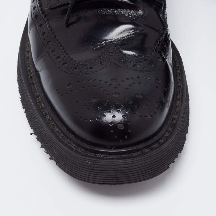 Pre Owned Prada Black Brogue Leather Lace Up Oxford Size 42