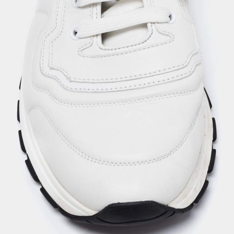 Pre Owned Prada White Leather Low Top Sneakers Size 43