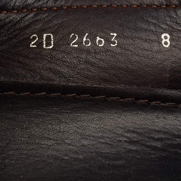 مملوكة مسبقًا Prada Dark Brown Suede Penny Slip On Loafers Size 42