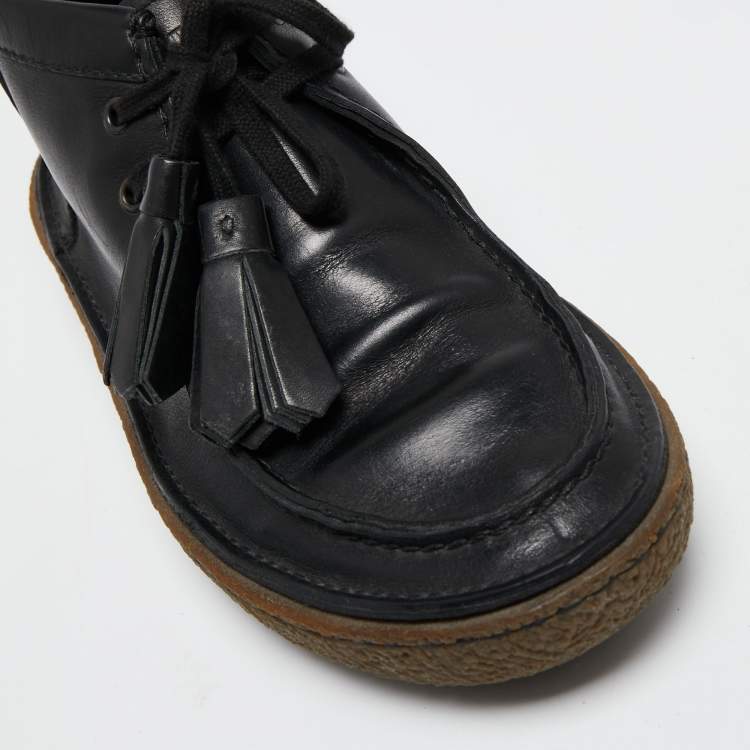 Pre Owned Prada Black Leather Clarks Ankle Boots Size 41