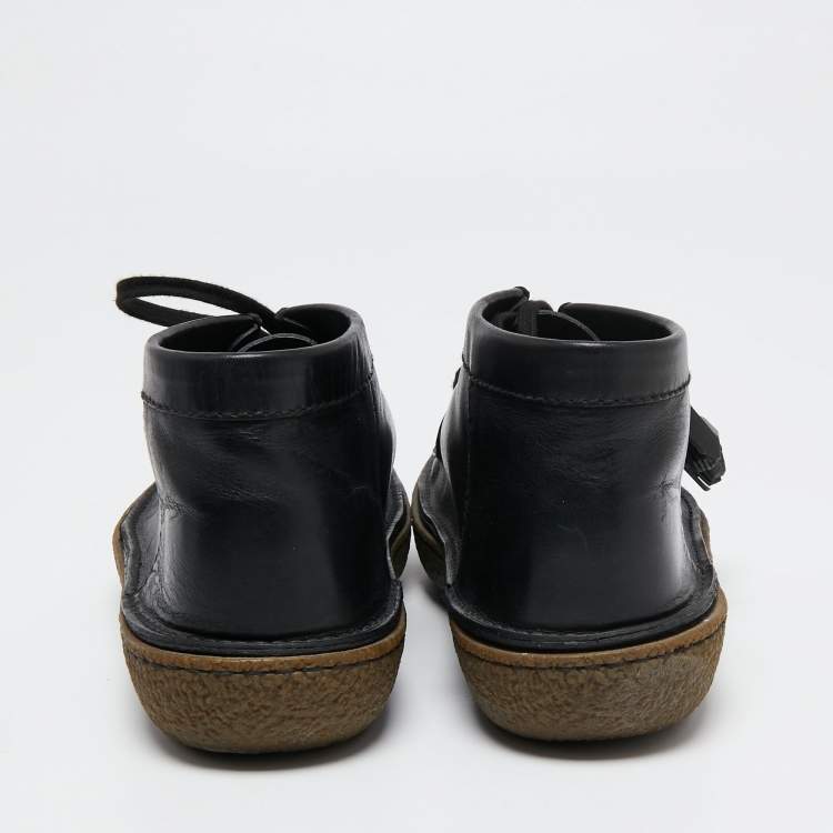 Pre Owned Prada Black Leather Clarks Ankle Boots Size 41
