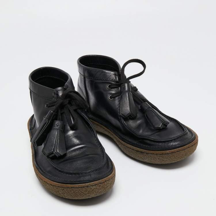 Pre Owned Prada Black Leather Clarks Ankle Boots Size 41