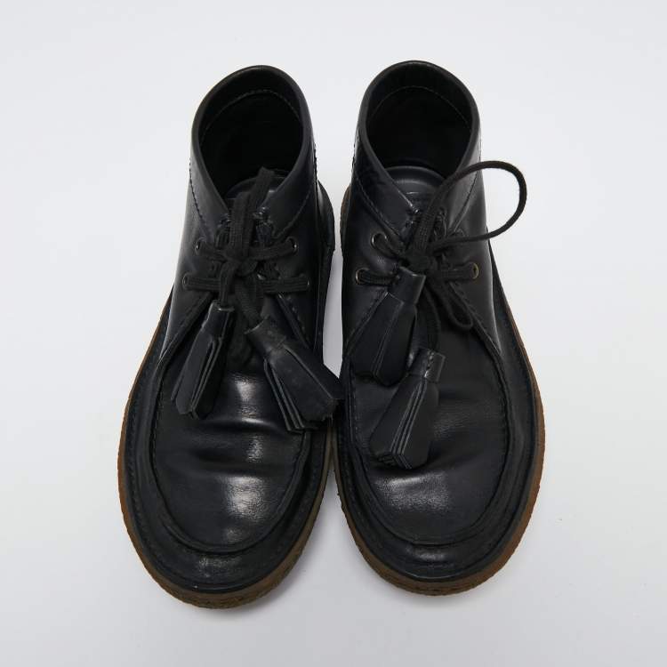 Pre Owned Prada Black Leather Clarks Ankle Boots Size 41