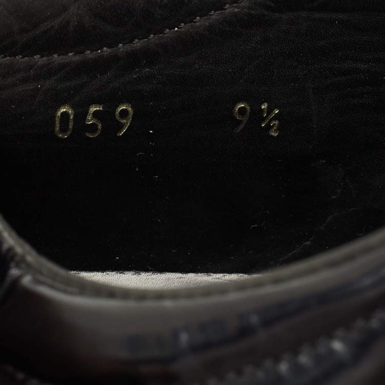 Pre Owned Prada Black Leather Lace Up Sneakers Size 43.5 