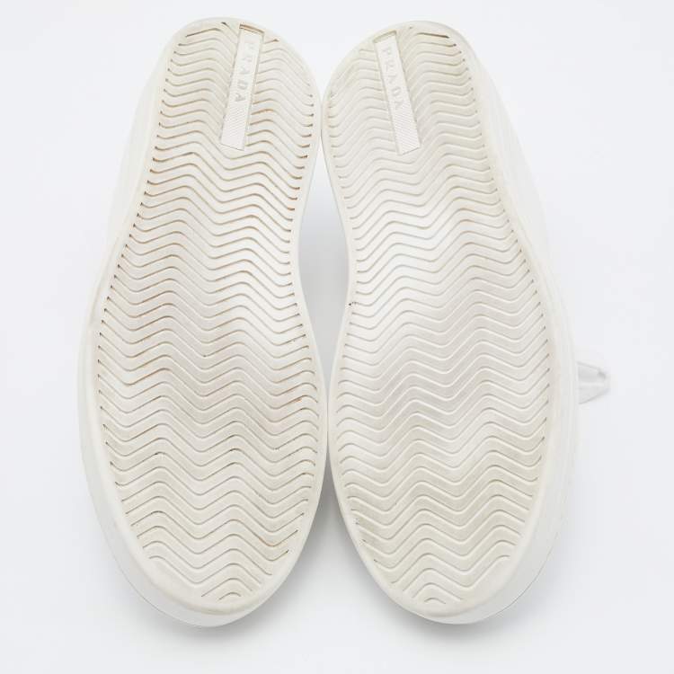 Pre Owned Prada White Leather Avenue Low Top Sneakers Size 42.5