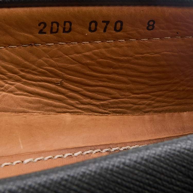 Pre Owned Prada Black Leather Slip On Loafers Size 42