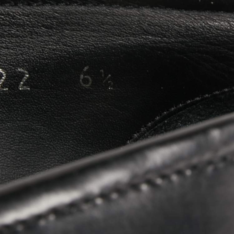 Pre Owned Prada Black Leather Slip On Loafers Size 40.5