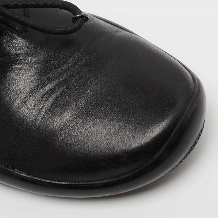 Pre Owned Prada Black Leather Low Top Sneakers Size 40.5 