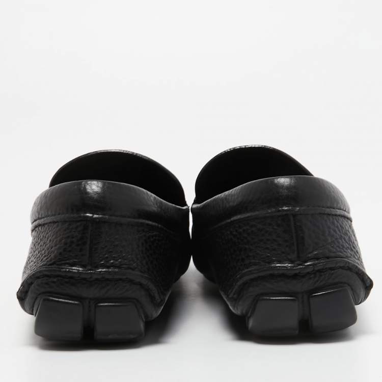 مملوكة مسبقًا Prada Black Leather Slip On Loafers Size 43.5