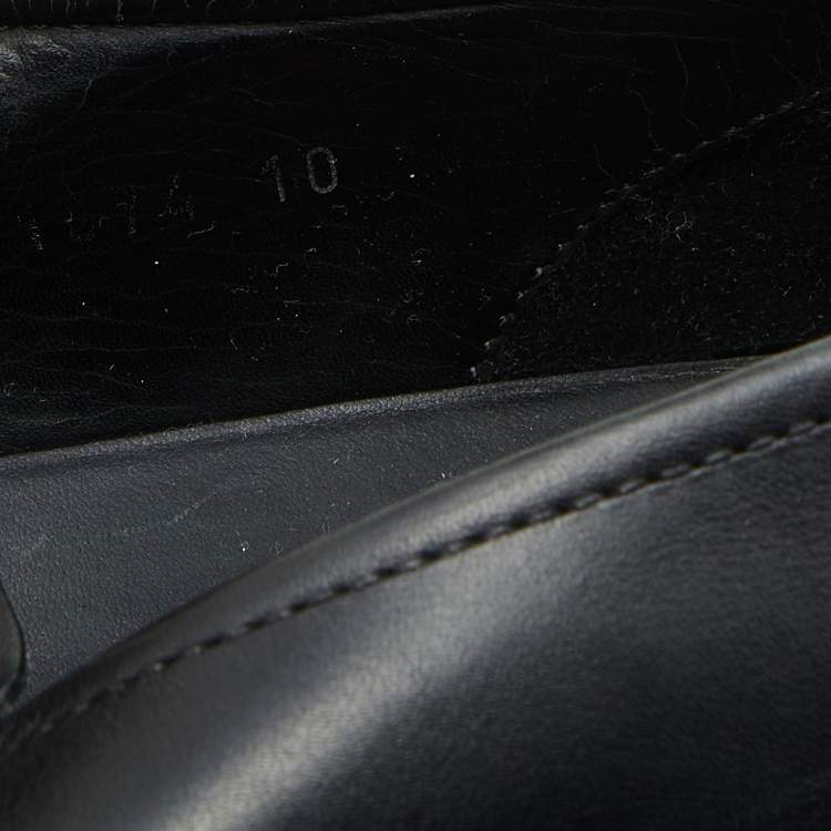 Pre Owned Prada Sport Black Leather Slip On Loafers Size 44