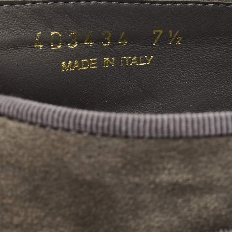 Pre Owned Prada Grey Suede Slip On Loafers Size 41.5