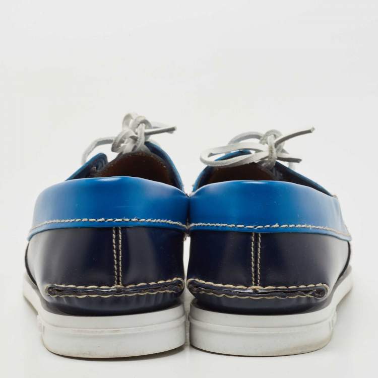 مملوكة مسبقًا Prada Multicolor Leather Boat Loafers Size 44