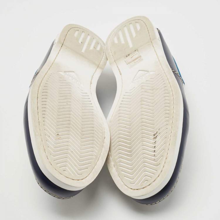 مملوكة مسبقًا Prada Multicolor Leather Boat Loafers Size 44